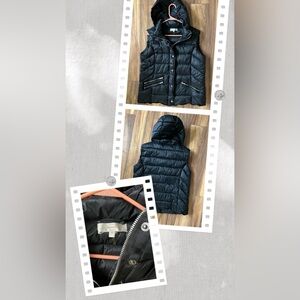 Entro Black Quilted Hooded Puffer Vest